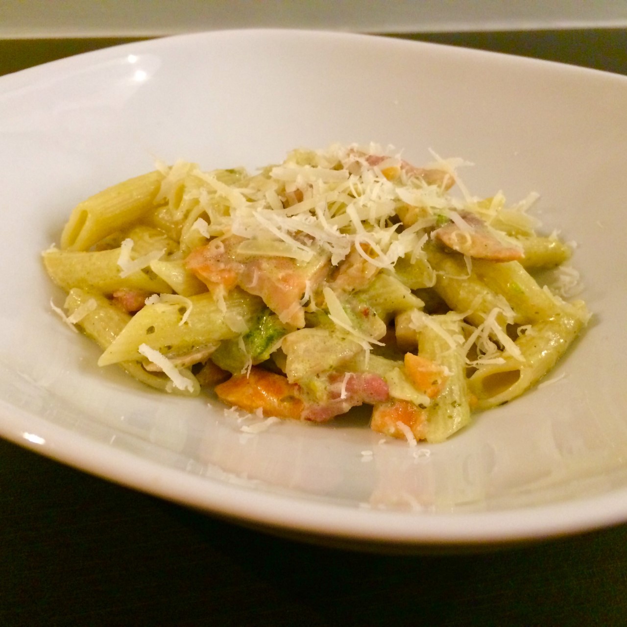 Pasta met zalm