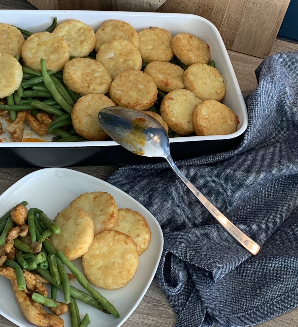 Rösti ovenschotel met kipshoarma