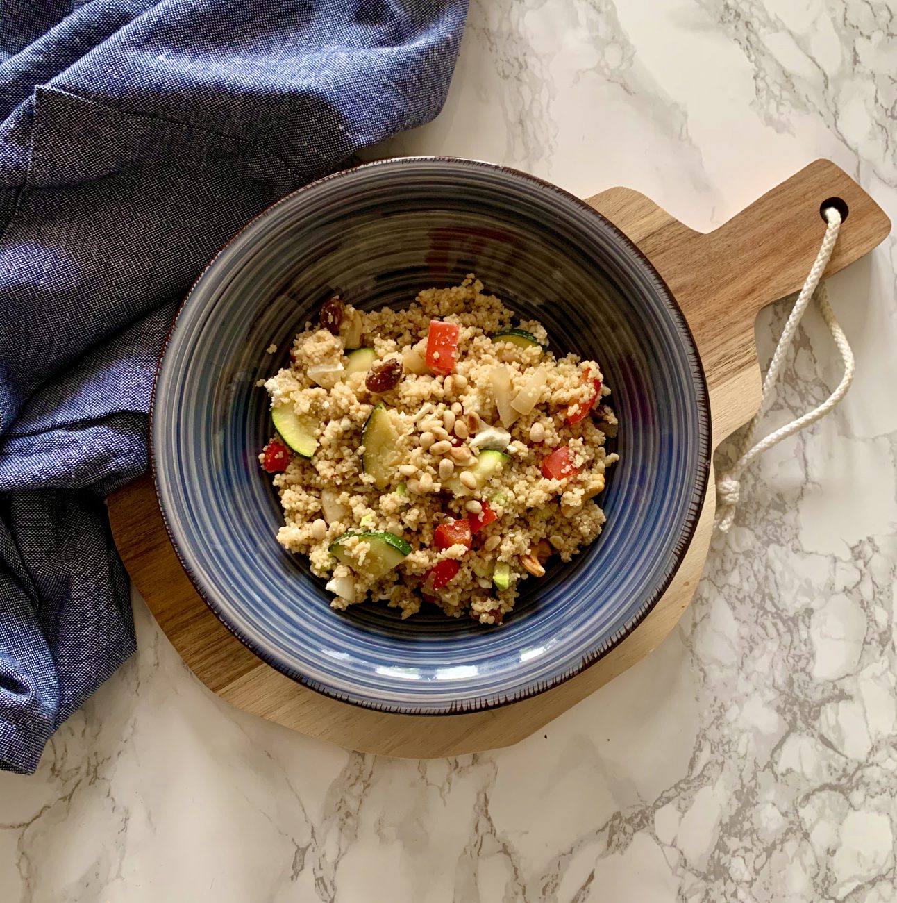 Couscous met feta en courgette